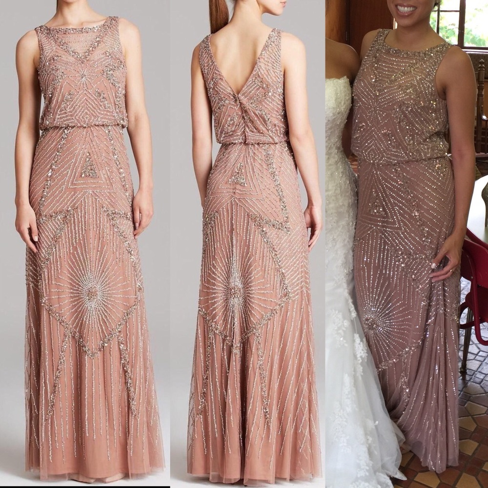 Aidan Mattox Sleeveless Beaded Blouson